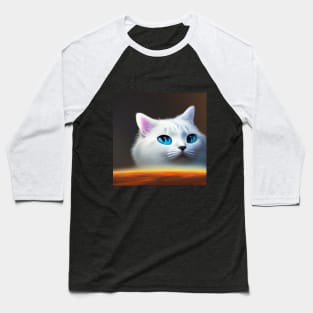 White Kitten Baseball T-Shirt